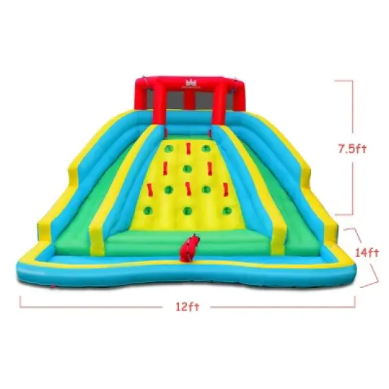 Costway Inflatable Mighty Water Park Bouncy Splash Pool Climbing Wall w/ 735W Blower image {2}