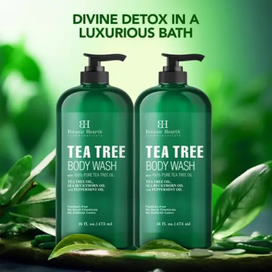 Botanic Hearth Tea Tree Body Wash Helps Soothe Itchy, Dry Skin - 16 fl oz Set of 2 image {4}