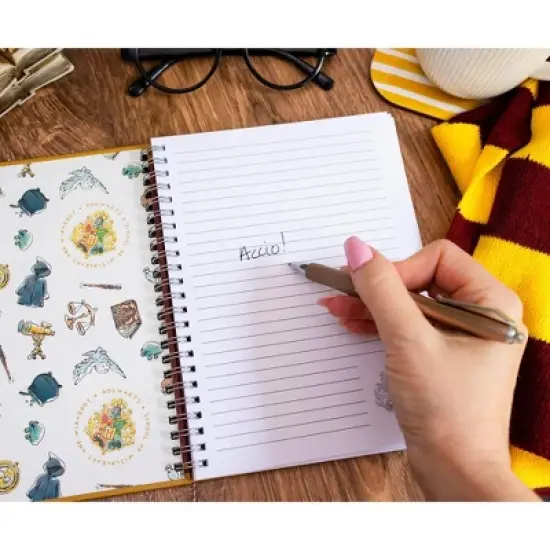 Silver Buffalo Harry Potter Vintage Hogwarts Crest Hardcover Spiral Journal Notebook image {4}