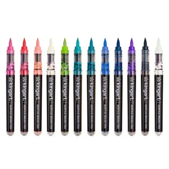 KINGART PRO Acrylic Paint Brush Pens 12 Lettering Colors image {7}