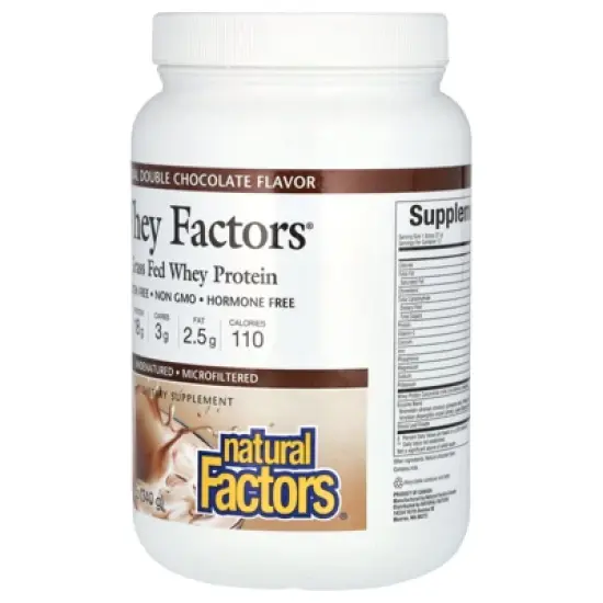 Natural Factors Whey Factors&reg;, Grass Fed Whey Protein, Natural Double Chocolate, 12 oz (340 g) image {3}