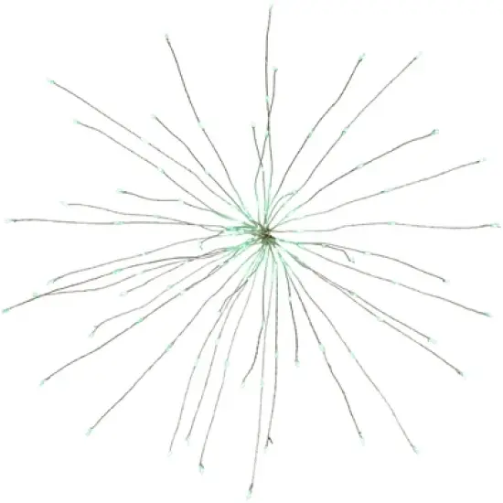Northlight 20" LED Lighted Firework Silver Branch Christmas Decoration - Green Lights image {2}