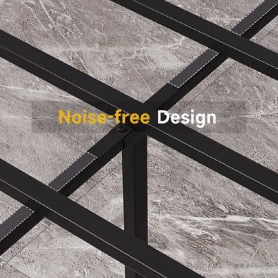 Full Metal Bed Frame Platform, 14 inch Full Bedframe with Sturdy Steel Slats Mattress Foundation No Box Spring Needed Easy Assemble Noise Free Black image {3}