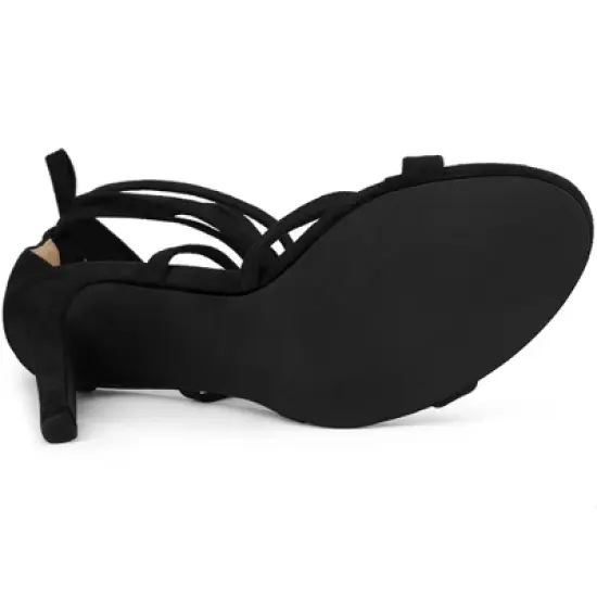 Allegra K Women's Lace Up Stiletto High Heels Sandals image {5}