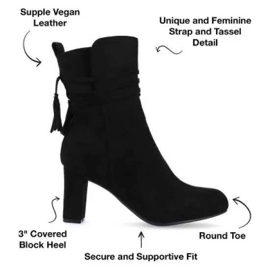 Journee Collection Womens Zuri Inside Zip Block Heel Booties image {7}