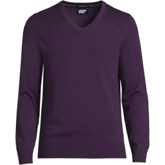 Lands' End Men's Classic Fit Fine Gauge Supima Cotton V-neck Sweater image {11}