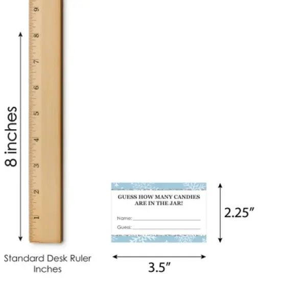 Big Dot of Happiness Winter Wonderland - How Many Candies Snowflake Holiday Party and Winter Wedding Game - 1 Stand and 40 Cards - Candy Guessing Game image {6}