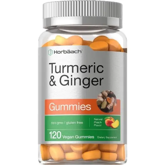 Horbaach Turmeric Curcumin with Ginger | 120 Gummies image {2}