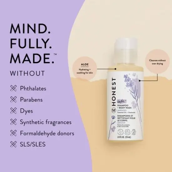 The Honest Company Calm Shampoo + Body Wash - Travel Size - Lavender- 2 fl oz image {2}