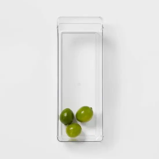 Medium Narrow Fridge and Pantry Organizer Bin - Brightroom&trade;: Clear Kitchen Storage, Freezer-Safe, 14.5"x5.5" image {2}