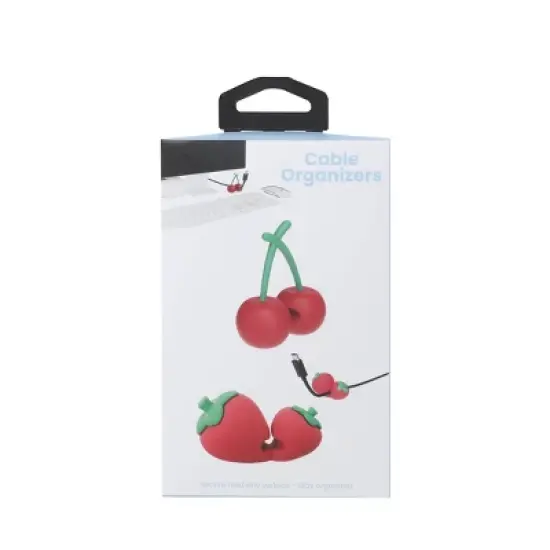 IJoy Desktop Cable Organizer 2pk - Strawberry and Cherry image {1}