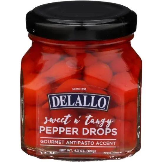 Delallo Sweet n' Tangy Pepper Drops - Case 6 - 4.3 oz image {1}