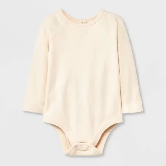 Grayson Collective Baby Long Sleeve Ribbed Bodysuit & Bottom Set - Cream image {2}