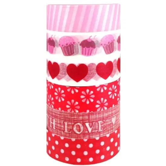 Wrapables Japanese Washi Masking Tape Collection, Premium Value Pack (Set of 6) image {8}