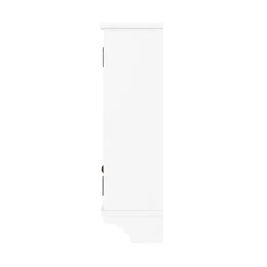 Dover Wall Mounted Bathroom Storage Cabinet with Two Doors and Towel Rod White - Alaterre Furniture image {3}