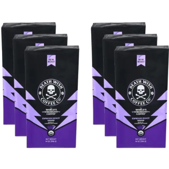 Death Wish Coffee Ground Espresso Roast - Case of 6 - 14 oz image {2}