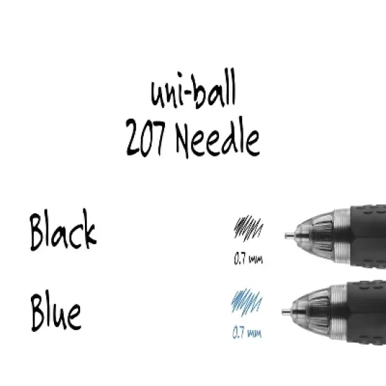 uni-ball uniball 207 Needle Retractable Gel Pens Medium Point 0.7mm Black Ink 4/Pack (1738430) image {3}