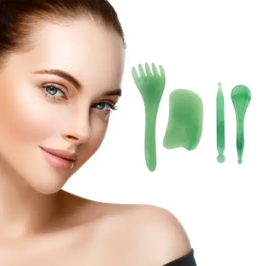 Unique Bargains Durable Gua Sha Facial Massage Beauty Tool 1 Set image {2}