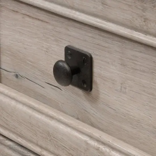 Sauder Palladia Executive Desk Split Oak : Home Office Furniture with Keyboard Tray, File Storage: Mid-Century Modern, Particle Board Frame image {1}