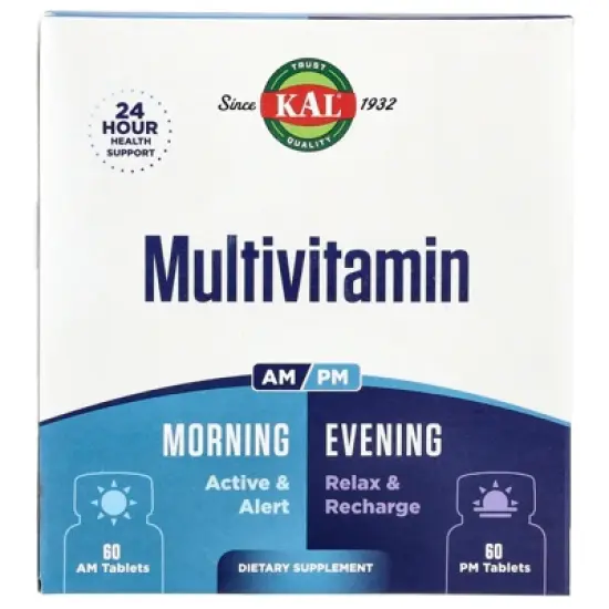 KAL Multivitamin, Morning & Evening, 2 Pack, 60 Tablets Each image {3}