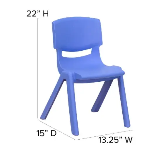 Flash Furniture 10 Pack Plastic Stackable School Chair with 12" Seat Height image {7}
