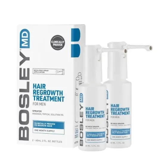 BosleyMD Hair Regrowth Treatment Spray for Men (2 oz - Two-pack) | Regrows Hair | Bosley MD Slows Hair Loss | FDA-Approved (60 Day supply) image {4}
