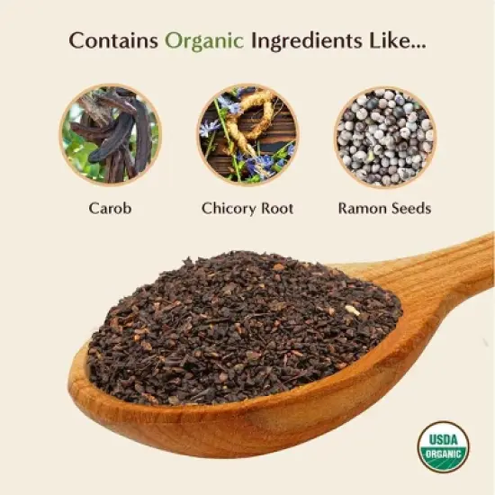 Teeccino French Roast Chicory Herbal Coffee, 11 Oz, That&rsquo;s Prebiotic, Caffeine-Free & Acid Free, Dark Roast image {2}