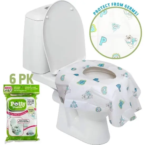 Disposable Toilet Seat Covers for Kids & Adults, 6 Pack - Germ Protect from Public Toilets- Waterproof, Individually-Wrapped, Plastic Lined image {1}