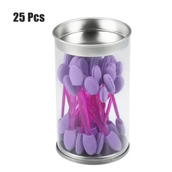 Unique Bargains Short Sponge Dual Sides EyeShadow Makeup Applicators Brushes Purple 25 PCS image {5}
