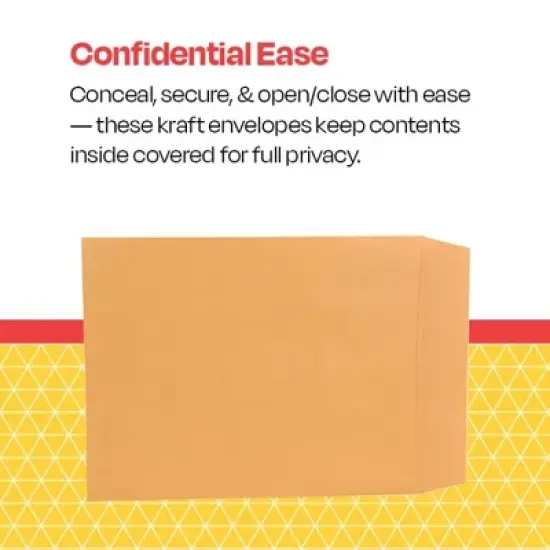School Smart Catalog Envelopes with Ungummed Flaps, 14 x 18 Inches, Kraft Brown, Pack of 25 image {2}