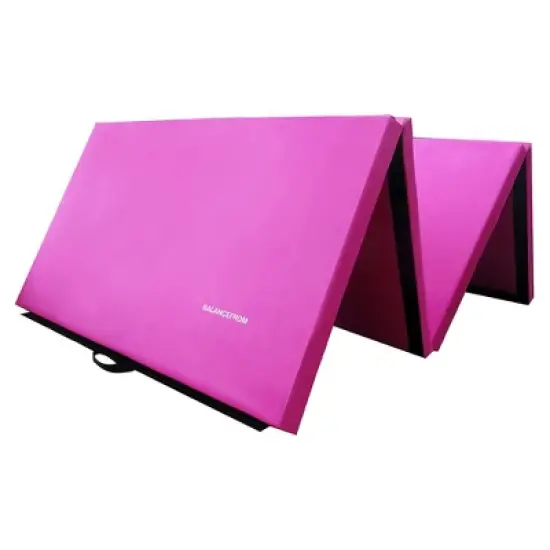 BalanceFrom Fitness GoGym 120x48in Extra Thick Anti Tear High Density All Purpose Aerobic Gymnastics Mat with Velcro Carrying Handles, Pink (2 Pack) image {3}