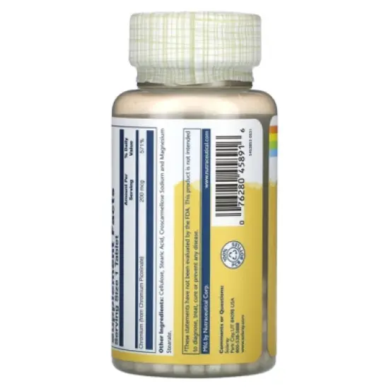 Solaray Chromium Picolinate Tablets, 200 mcg | 200 Count image {2}