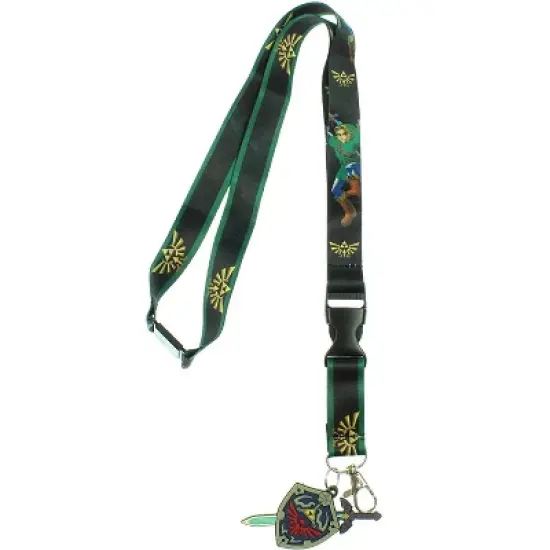 The Legend of Zelda Lanyard with 3D Rubber Shield Keychain and Clear ID Holder image {3}