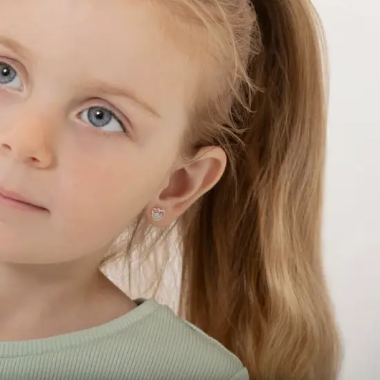 Girls' Galloping Unicorn Screw Back 14k Gold Earrings - In Season Jewelry image {1}