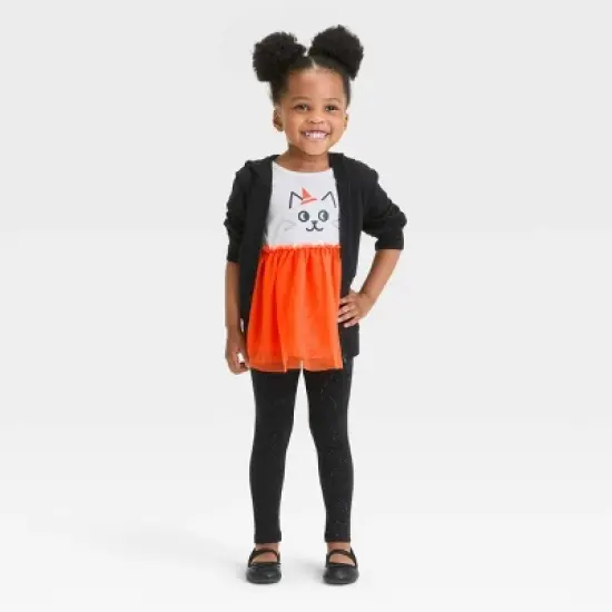 Toddler Girls' Cat Short Sleeve Top & Tulle Set - Cat & Jack&trade; Cream image {2}