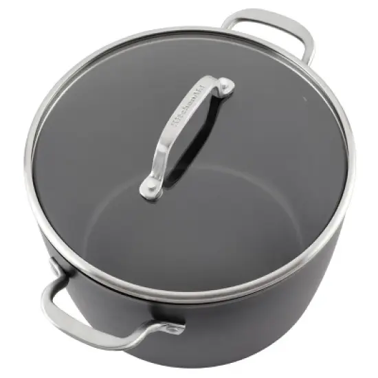 KitchenAid Hard-Anodized Induction 8qt Nonstick Stockpot with Lid image {9}