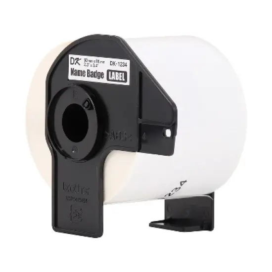 Brother DK-1234 Adhesive Name Badge Paper Labels 3-4/10" x 2-3/10" Black on White 260 Labels/Roll 3 image {2}