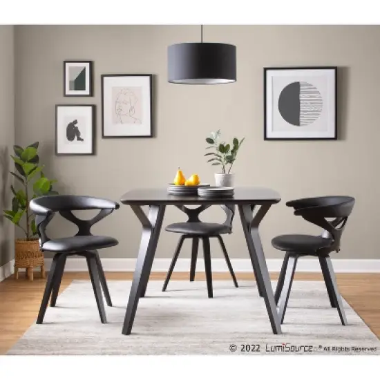 Gardenia PU Leather/Wood Dining Chair Black - LumiSource image {7}