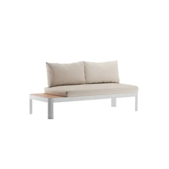 Amazonia Vista Teak/Cast Aluminum Outdoor Patio Loveseat Sofa image {8}