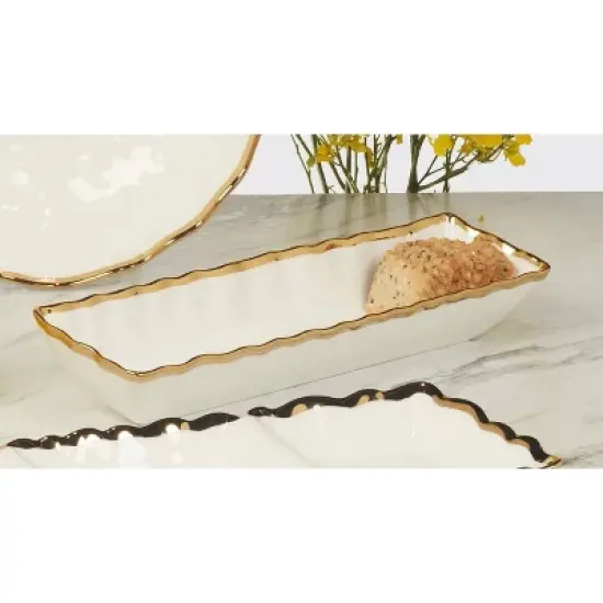 Certified International Regency Cracker Tray Gold image {1}