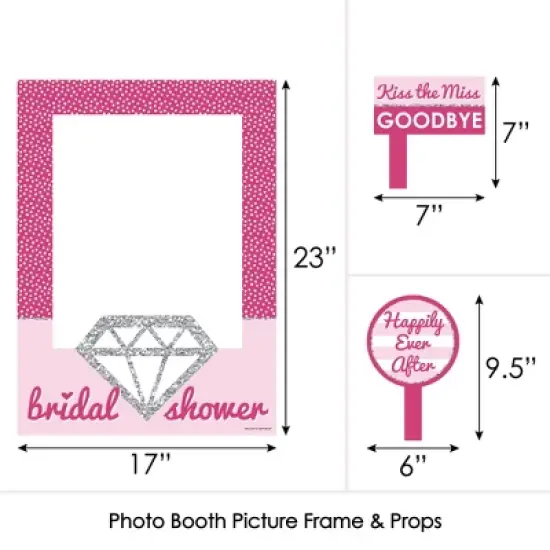 Big Dot of Happiness Bride-to-Be - Bridal Shower Selfie Photo Booth Picture Frame & Props - Printed on Sturdy Material image {3}