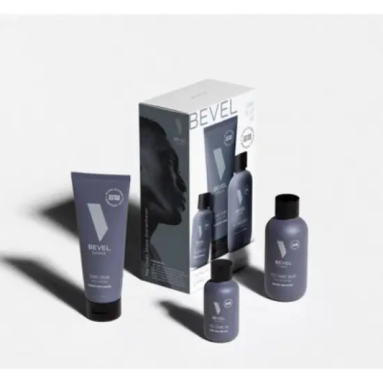 BEVEL Men's Shaving Kit - Pre Shave Oil, Shaving Cream, Post Shave Balm - 3pk image {1}