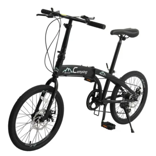 DSVIMOY 20-Inch Foldable Commuter Bicycle, 7-Speed Road Bike for Kids and Adults, Black, 33.86"*14.17"*24.8" image {5}