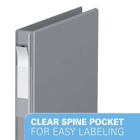 Davis Group 6pk 5/8" Premium Economy Round Ring Binders Gray: .5 Inch Hard Cover, 100 Sheet Capacity, 2 Pockets image {2}