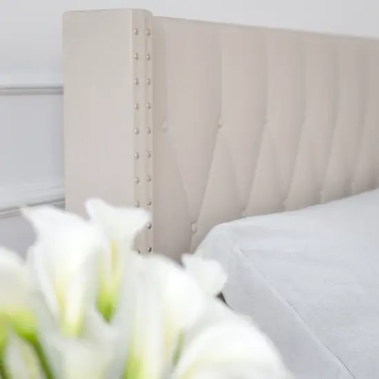 Merrick Lane Upholstered Platform Bed with Button Tufted Headboard image {5}