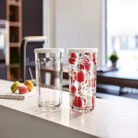 Luminarc Arc International Working Glass Storage Jar Cooler with White Lid, 21-Ounce, Set of 4 image {2}