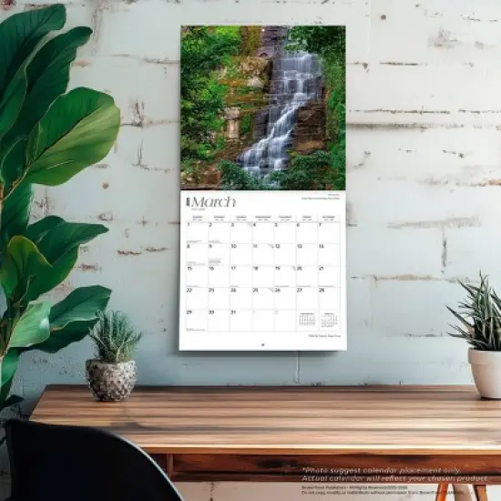 BrownTrout New York Wild and Scenic 2026 12"x24" Hanging Square Wall Calendar Plastic-Free image {4}