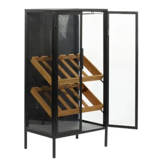Contemporary Wood Standing Wine Rack Black - Olivia & May image {5}
