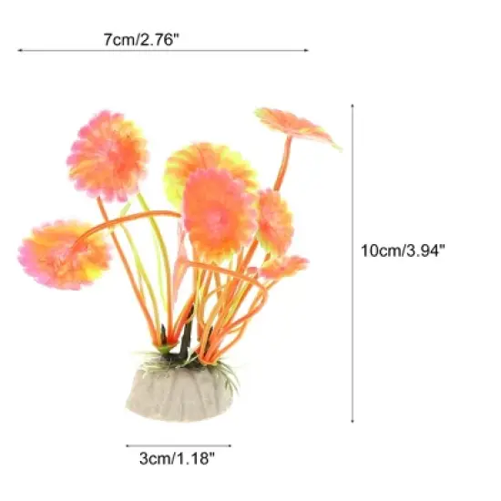 Unique Bargains Aquarium Plastic Plants for Fish Tank Landscape Decoration Pink 10 Pcs image {3}