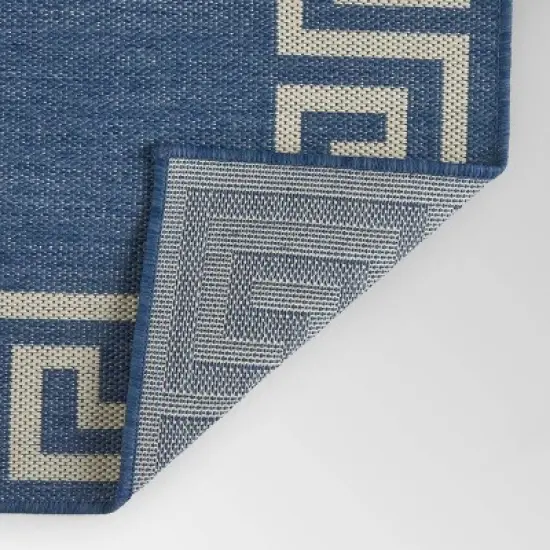 5'3" x 7' Preveli Outdoor Rug Blue/Ivory - Christopher Knight Home image {2}